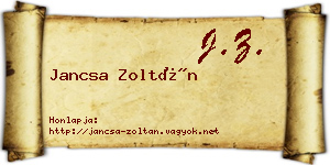 Jancsa Zoltán névjegykártya