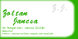 zoltan jancsa business card